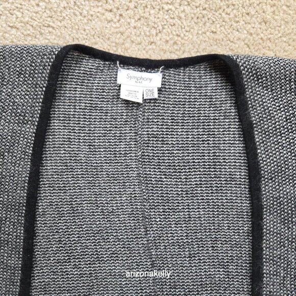 {{{Thick}}} Cashmere Wrap Birdseye Knit Black & White Symphony - Picture 9 of 14